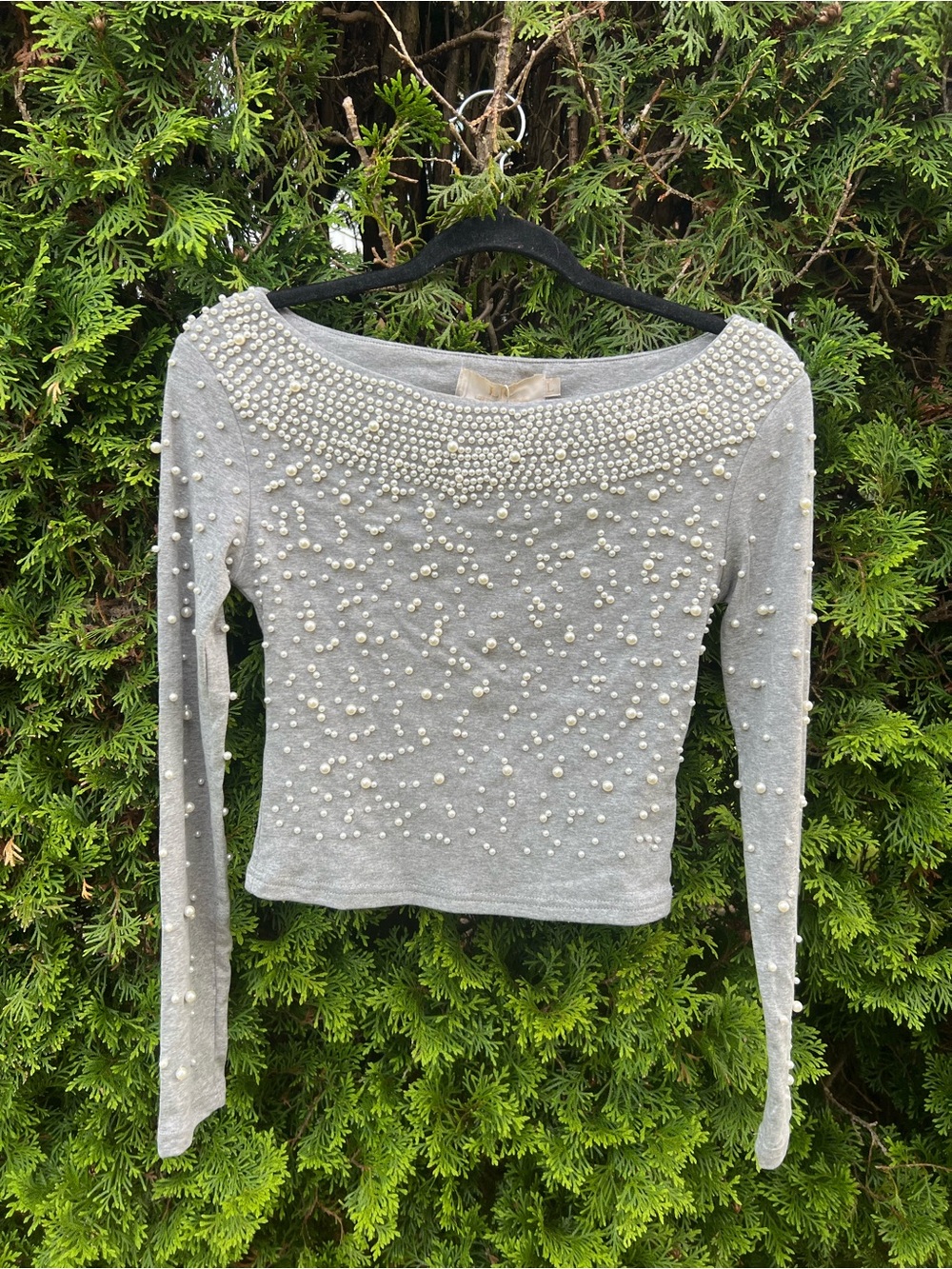 Elegant Gray Off-the-Shoulder Sweater